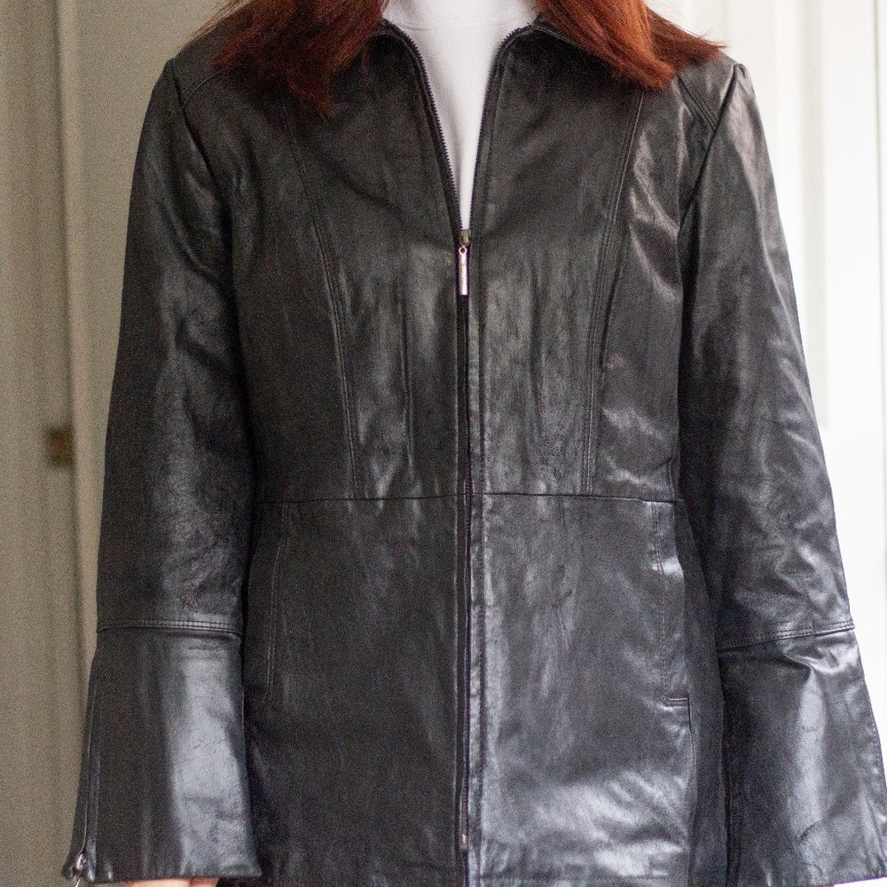 Terry Lewis Classic Luxuries Black Leather Jacket Size L